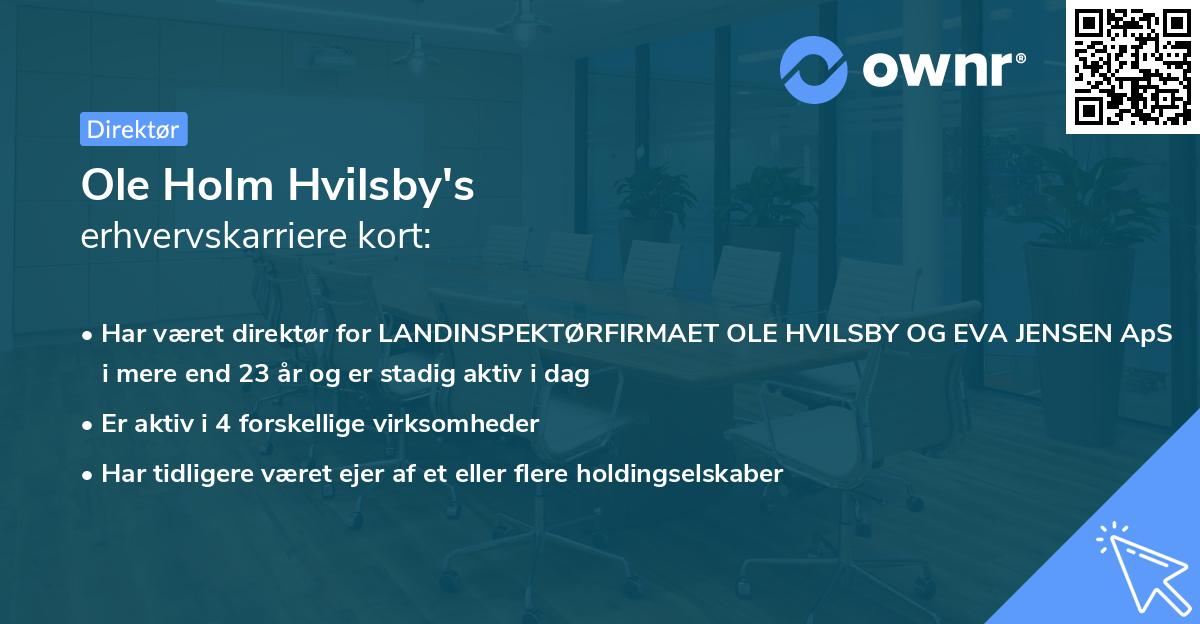 Ole Holm Hvilsby's erhvervskarriere kort