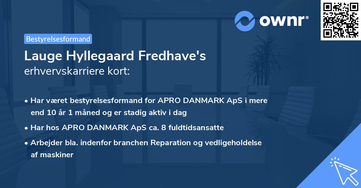 Lauge Hyllegaard Fredhave's erhvervskarriere kort