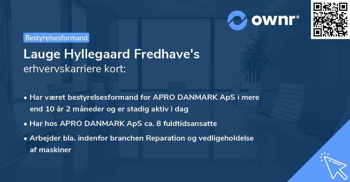 Lauge Hyllegaard Fredhave's erhvervskarriere kort