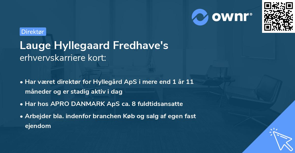 Lauge Hyllegaard Fredhave's erhvervskarriere kort
