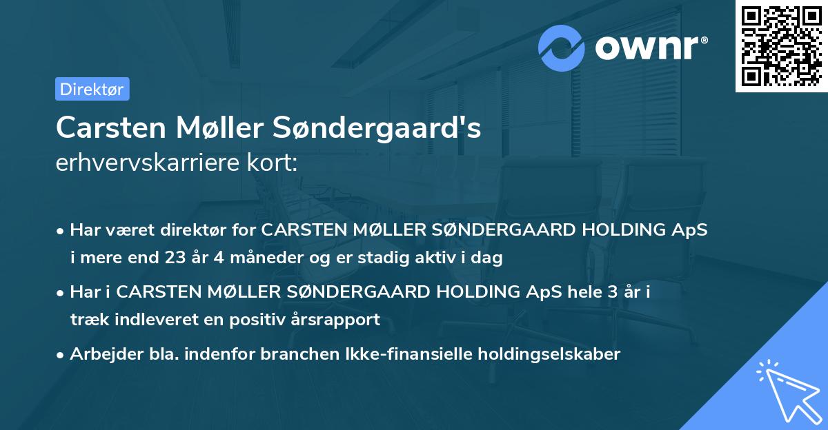 Carsten Møller Søndergaard's erhvervskarriere kort
