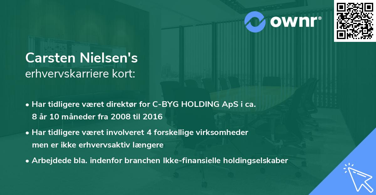 Carsten Nielsen's erhvervskarriere kort