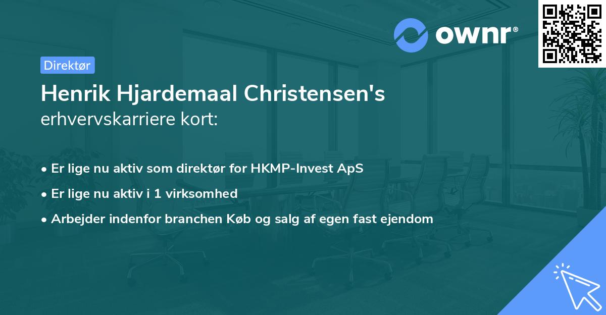 Henrik Hjardemaal Christensen's erhvervskarriere kort