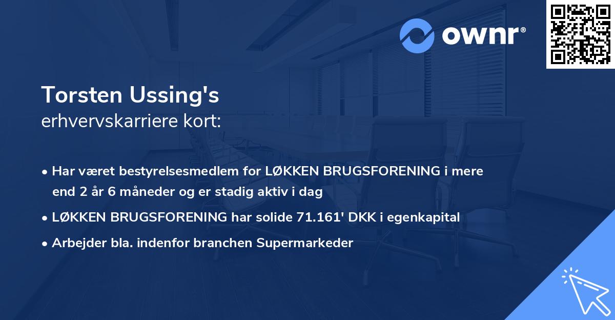 Torsten Ussing's erhvervskarriere kort