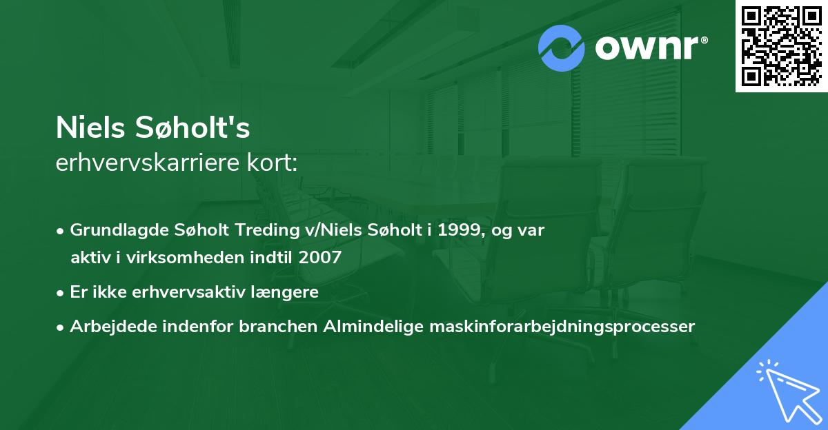 Niels Søholt's erhvervskarriere kort