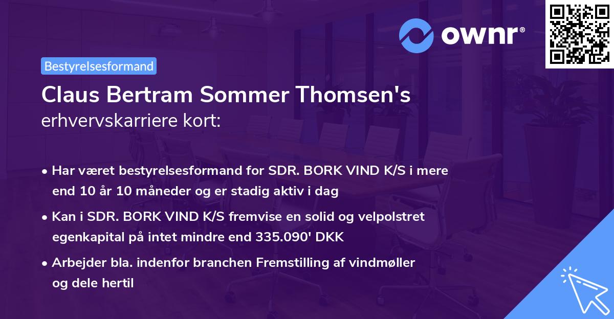 Claus Bertram Sommer Thomsen's erhvervskarriere kort