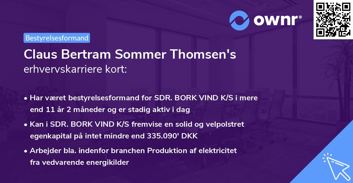 Claus Bertram Sommer Thomsen's erhvervskarriere kort