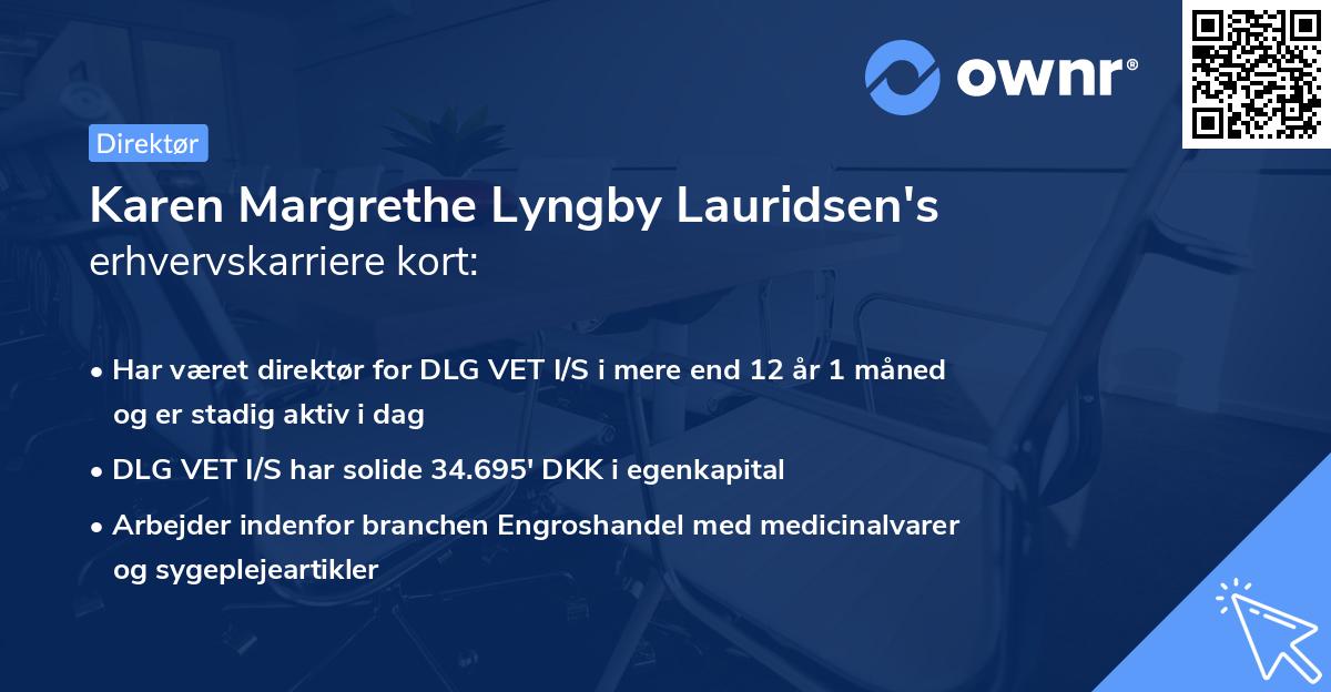 Karen Margrethe Lyngby Lauridsen's erhvervskarriere kort