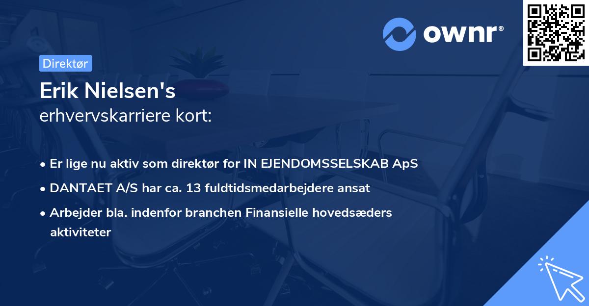 Erik Nielsen's erhvervskarriere kort