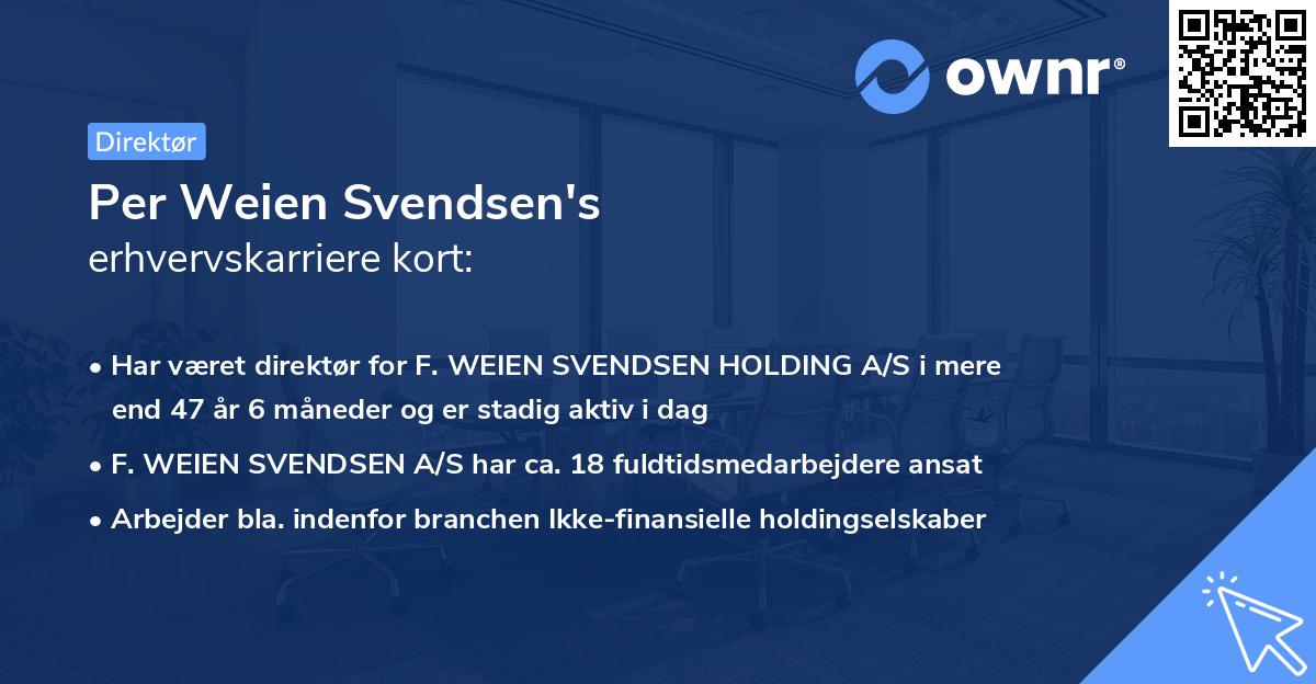 Per Weien Svendsen's erhvervskarriere kort