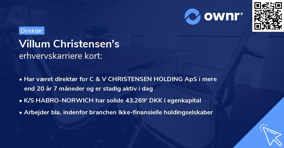 Villum Christensen's erhvervskarriere kort