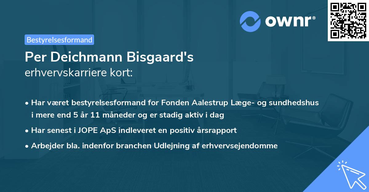 Per Deichmann Bisgaard's erhvervskarriere kort