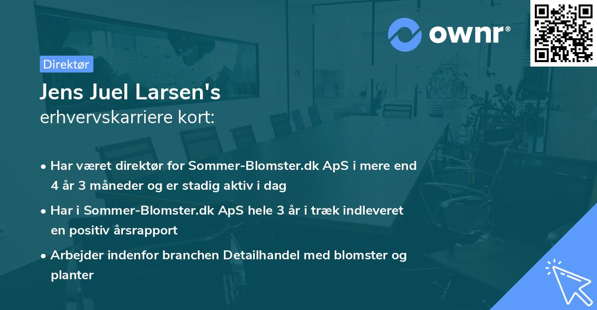 Jens Juel Larsen's erhvervskarriere kort