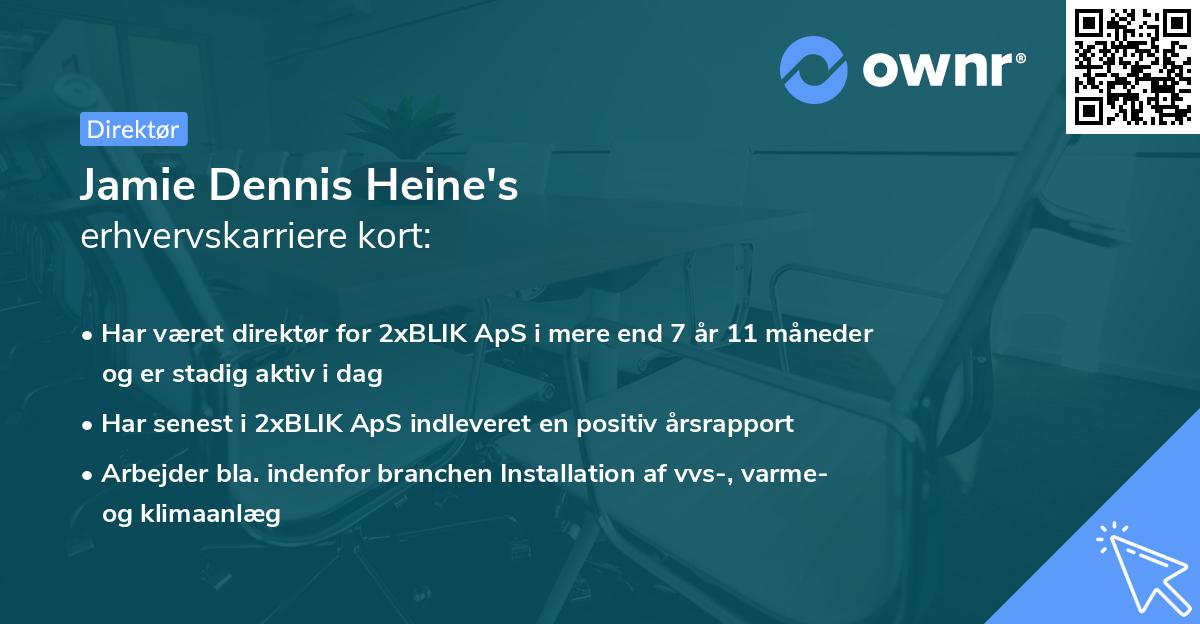 Jamie Dennis Heine's erhvervskarriere kort