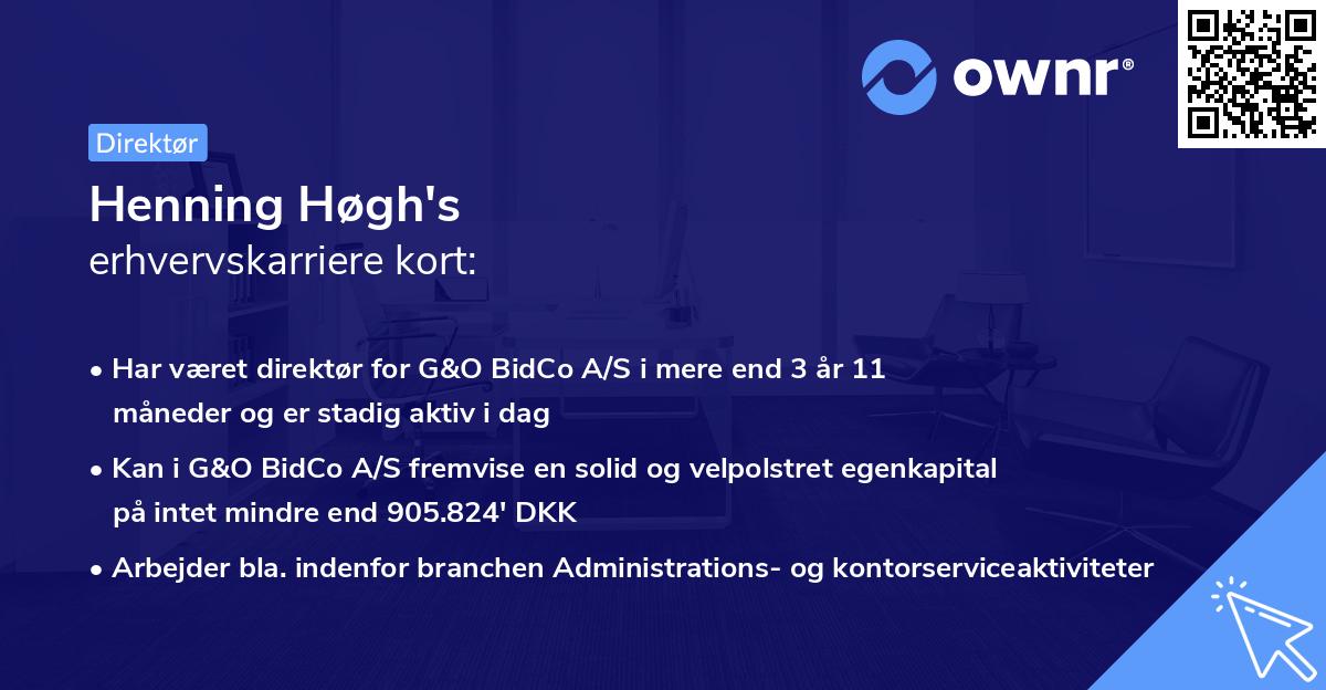 Henning Høgh's erhvervskarriere kort