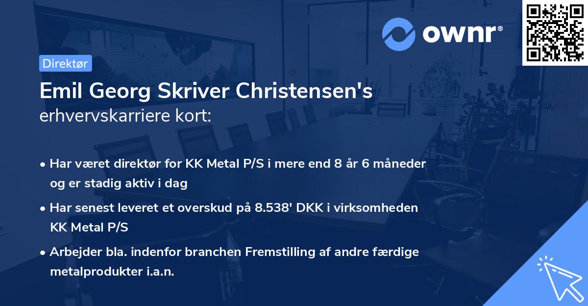 Emil Georg Skriver Christensen's erhvervskarriere kort