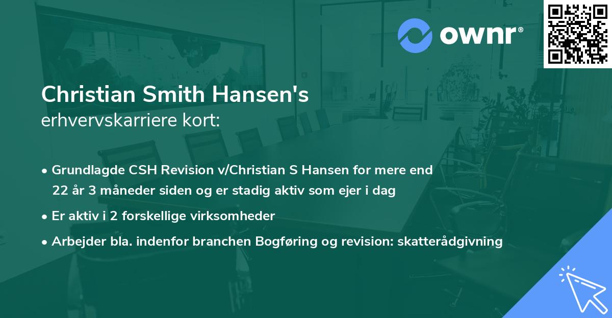 Christian Smith Hansen's erhvervskarriere kort