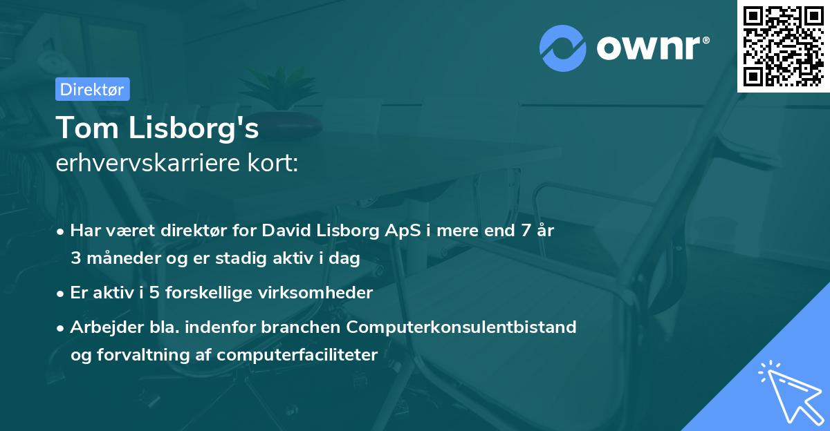 Tom Lisborg's erhvervskarriere kort
