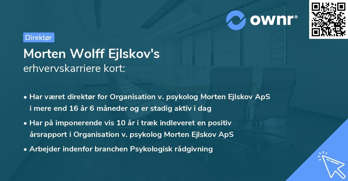 Morten Wolff Ejlskov's erhvervskarriere kort