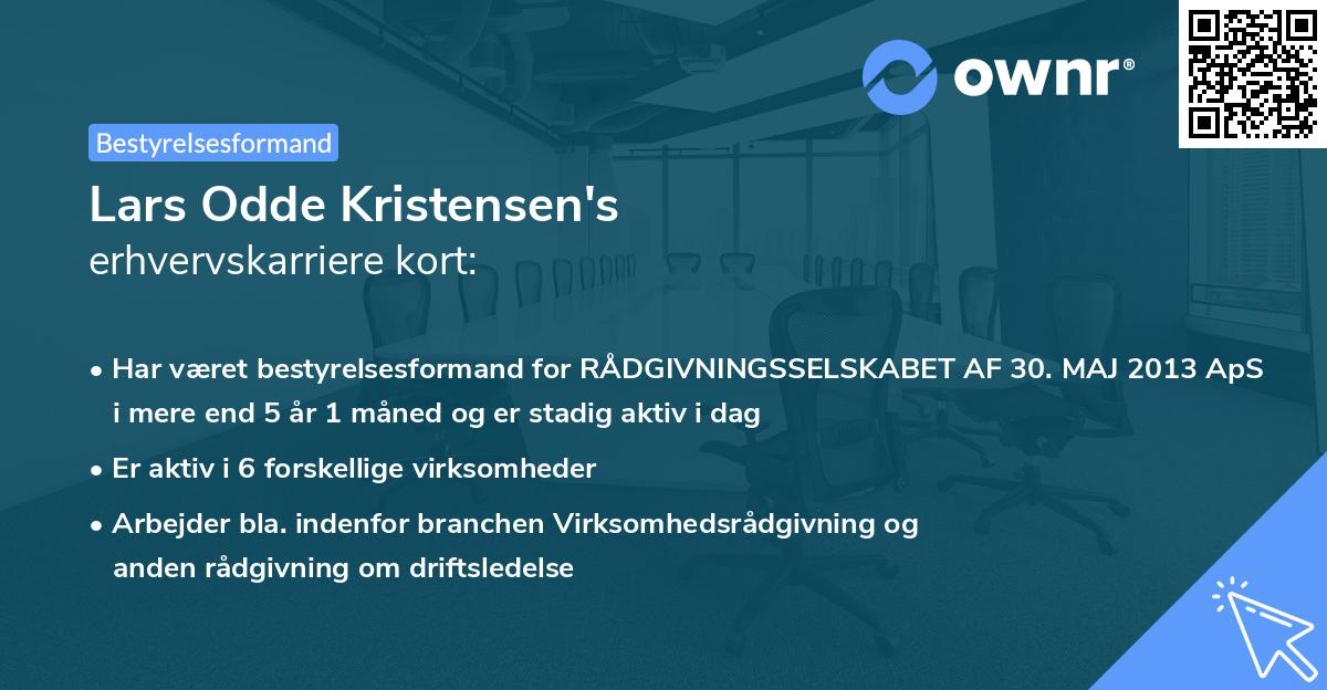 Lars Odde Kristensen's erhvervskarriere kort