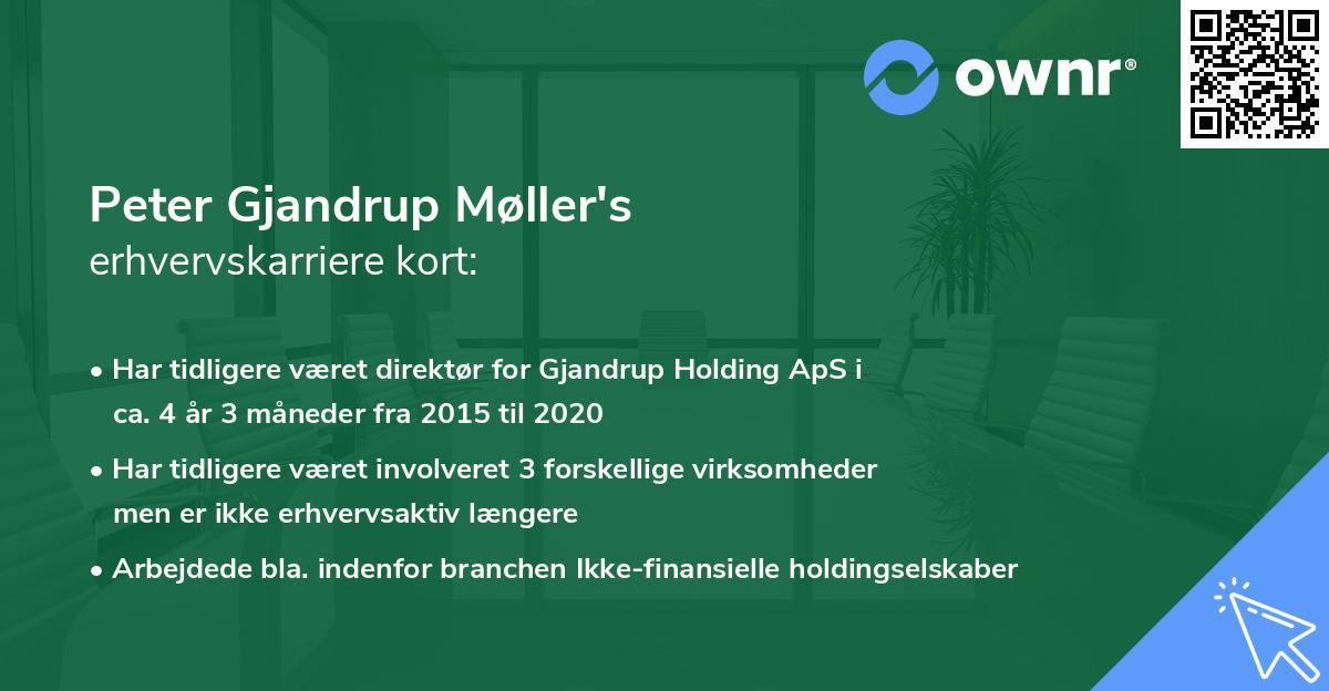 Peter Gjandrup Møller's erhvervskarriere kort