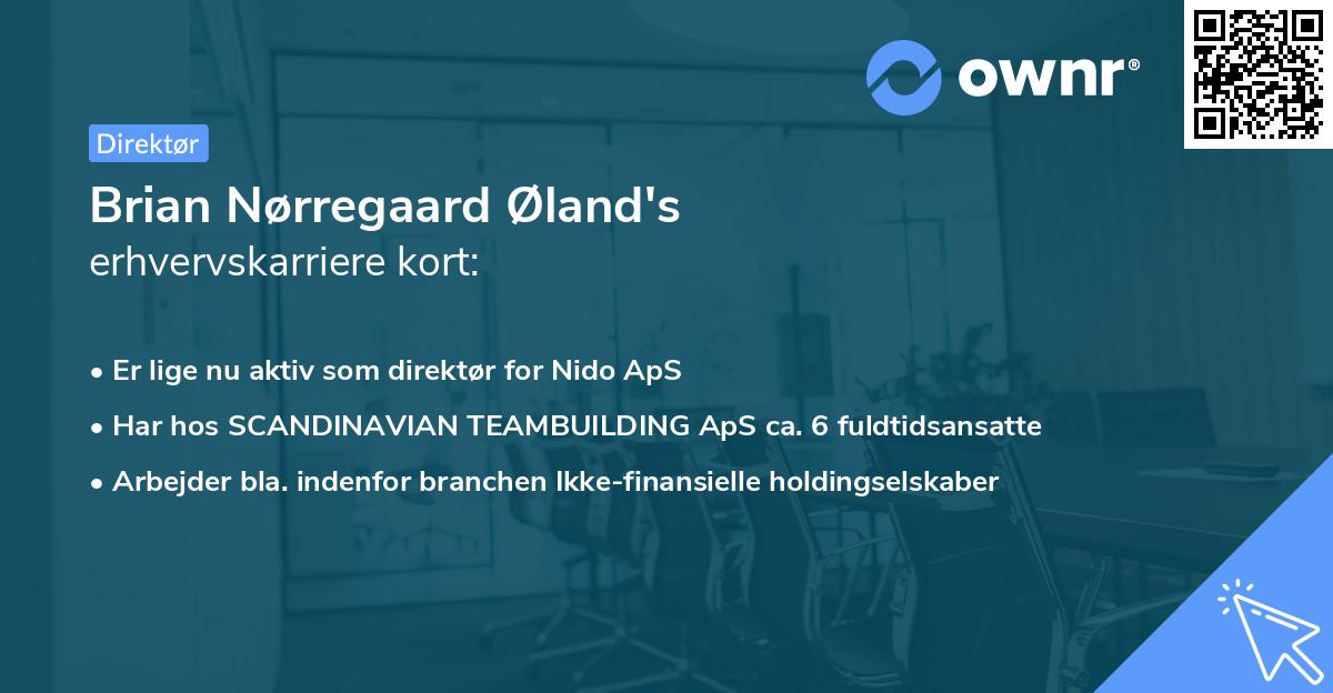 Brian Nørregaard Øland's erhvervskarriere kort