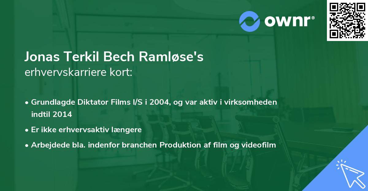 Jonas Terkil Bech Ramløse's erhvervskarriere kort