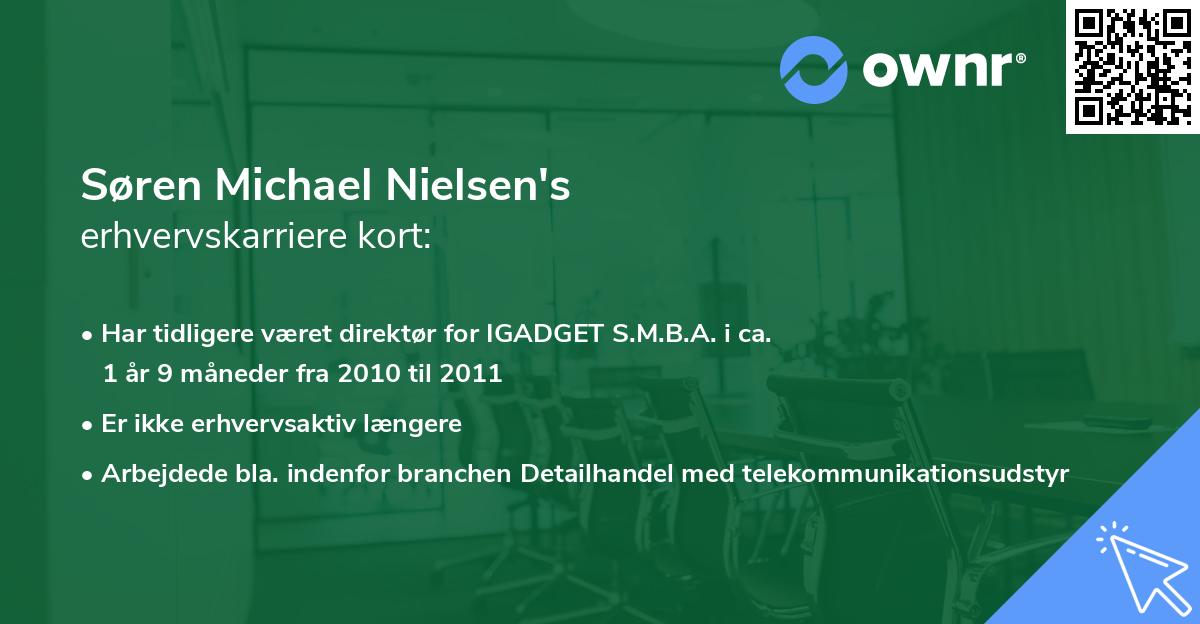 Søren Michael Nielsen's erhvervskarriere kort
