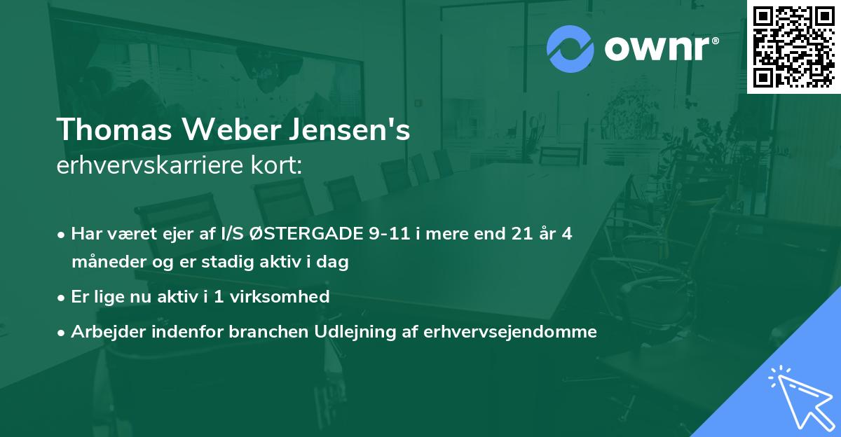 Thomas Weber Jensen's erhvervskarriere kort