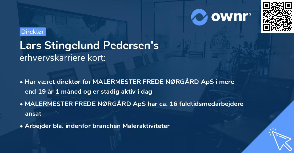 Lars Stingelund Pedersen's erhvervskarriere kort