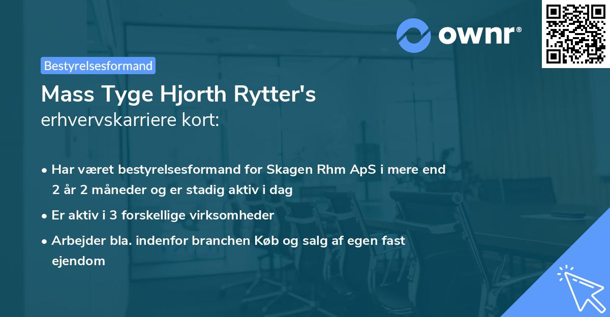 Mass Tyge Hjorth Rytter's erhvervskarriere kort
