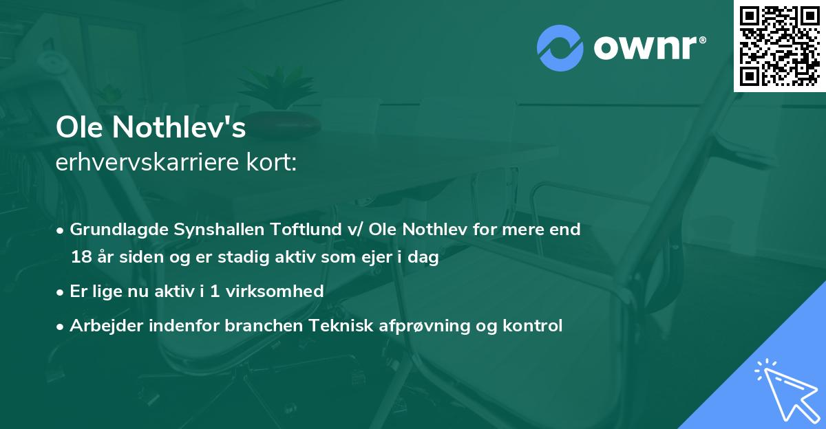 Ole Nothlev's erhvervskarriere kort