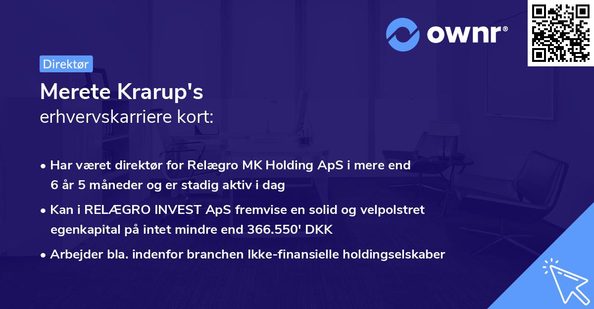 Merete Krarup's erhvervskarriere kort