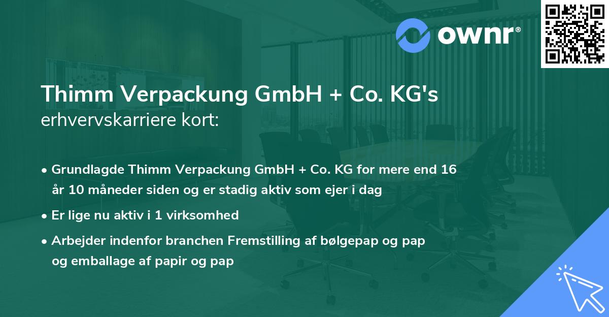 Thimm Verpackung GmbH + Co. KG's erhvervskarriere kort