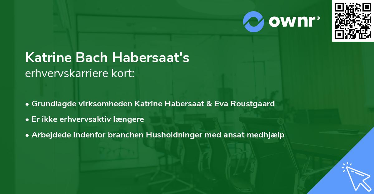 Katrine Bach Habersaat's erhvervskarriere kort
