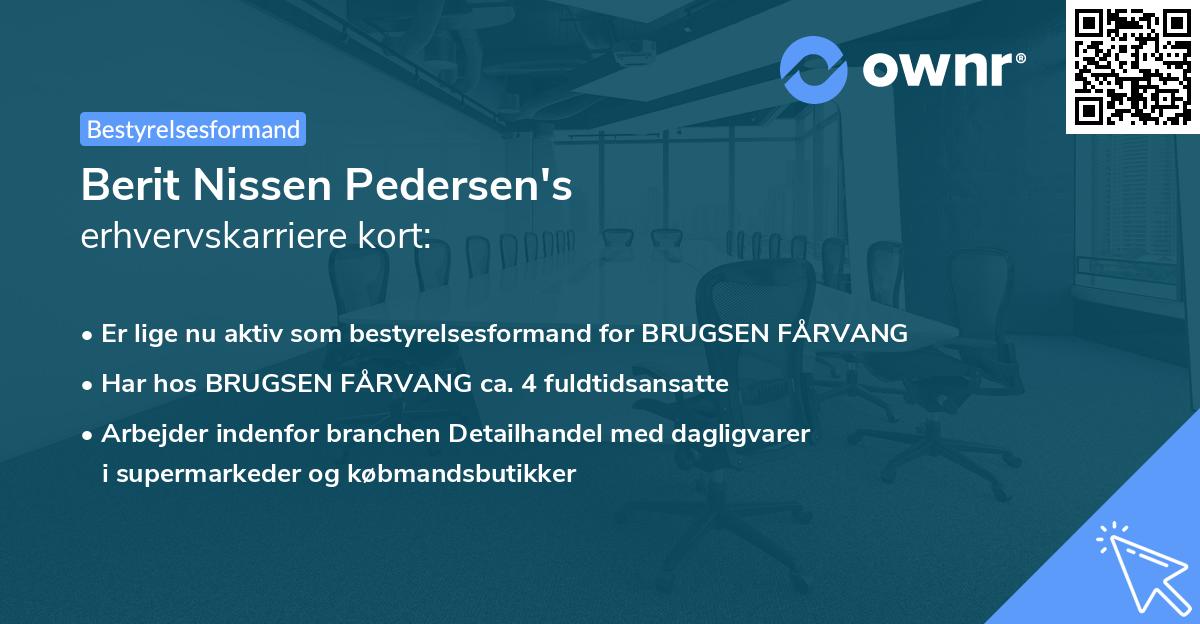 Berit Nissen Pedersen's erhvervskarriere kort