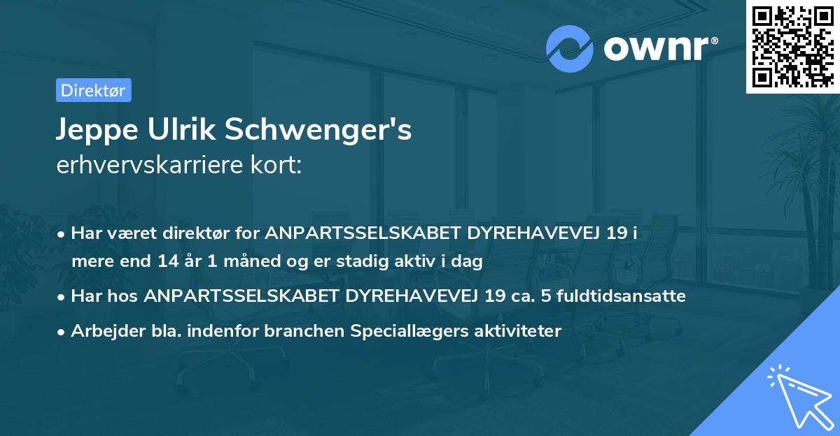 Jeppe Ulrik Schwenger's erhvervskarriere kort