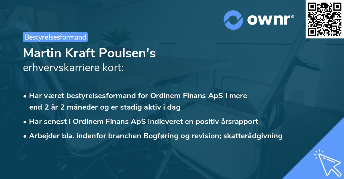 Martin Kraft Poulsen's erhvervskarriere kort
