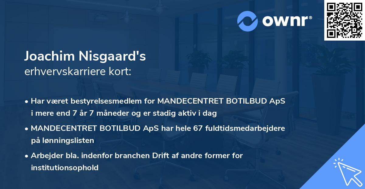 Joachim Nisgaard's erhvervskarriere kort