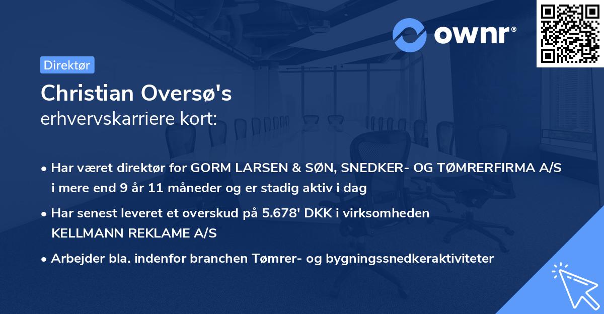 Christian Oversø's erhvervskarriere kort