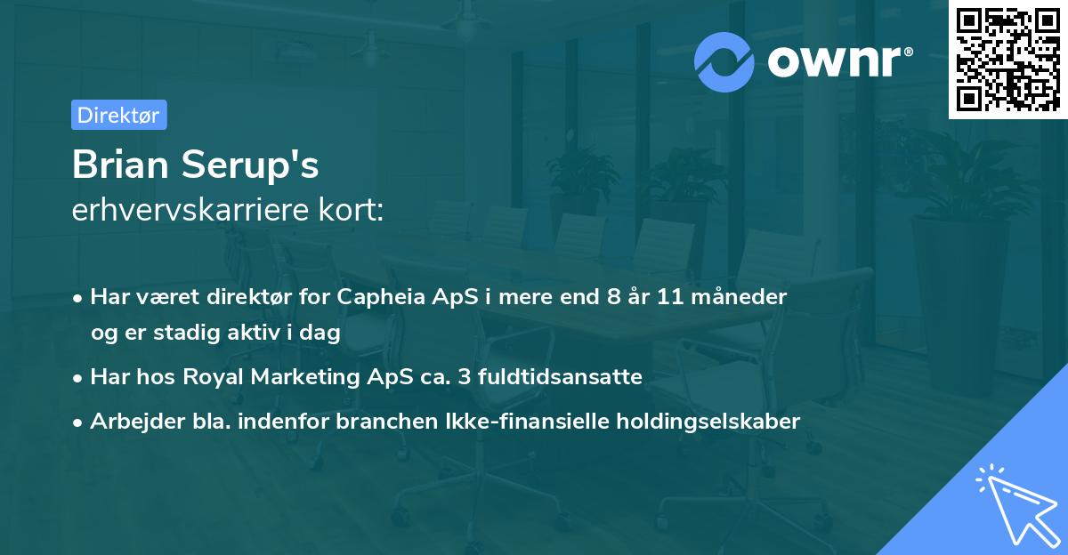 Brian Serup's erhvervskarriere kort