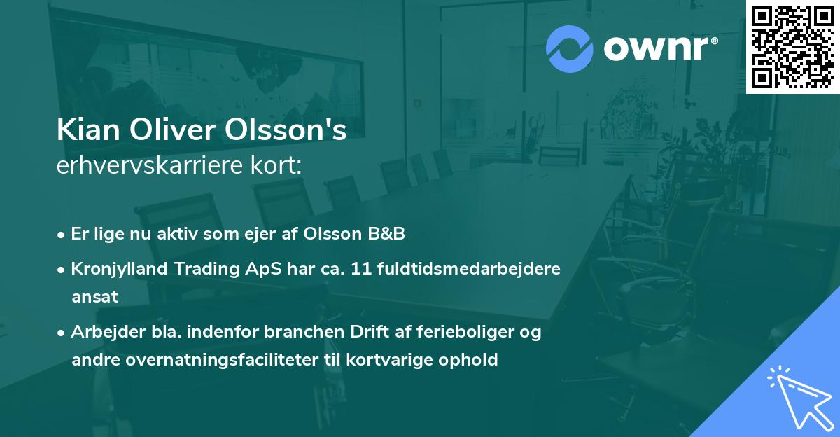 Kian Oliver Olsson's erhvervskarriere kort