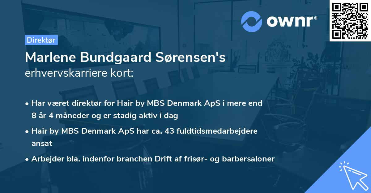 Marlene Bundgaard Sørensen's erhvervskarriere kort