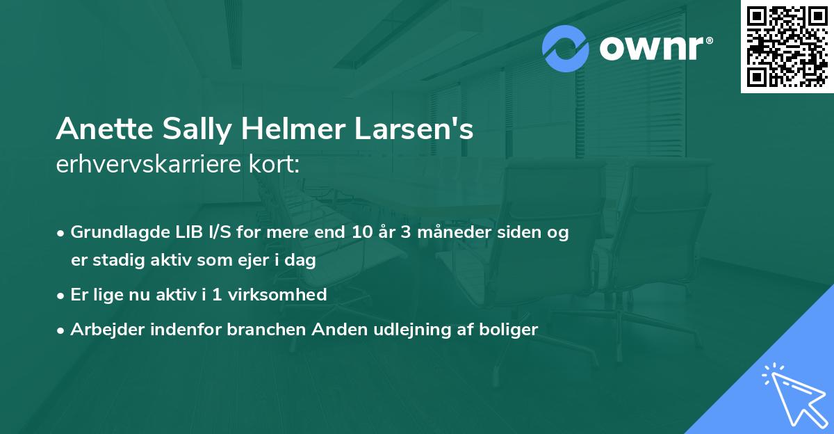 Anette Sally Helmer Larsen's erhvervskarriere kort