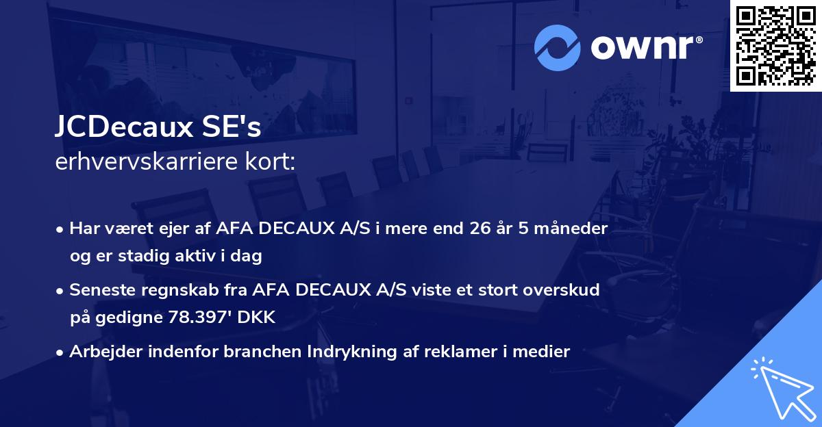 JCDecaux SE's erhvervskarriere kort