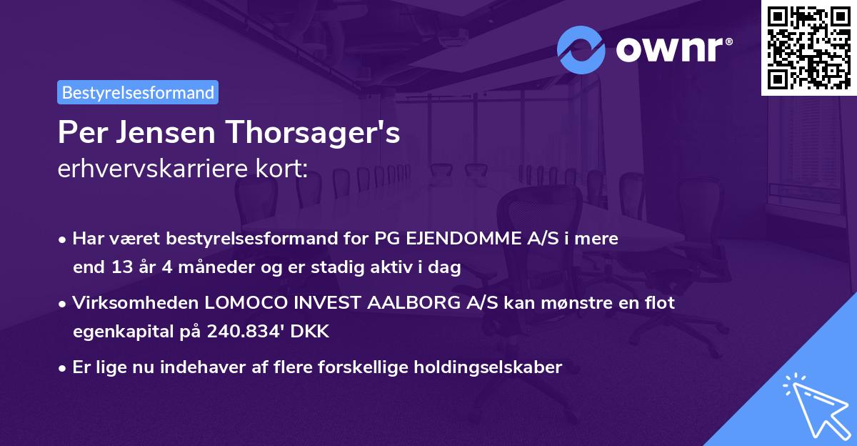 Per Jensen Thorsager's erhvervskarriere kort