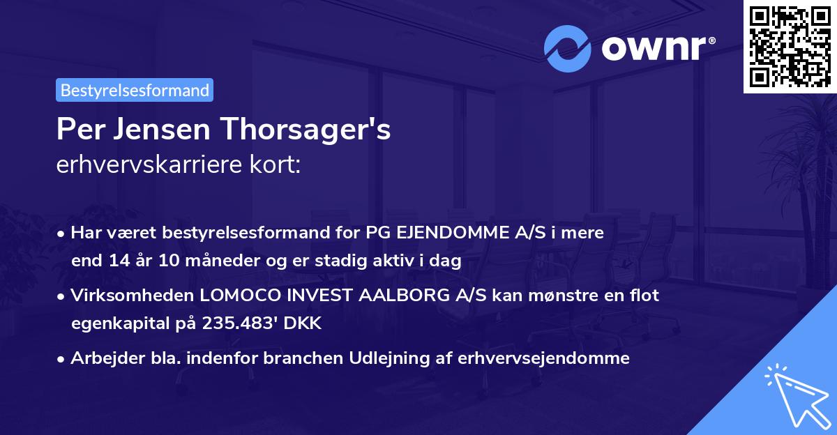 Per Jensen Thorsager's erhvervskarriere kort