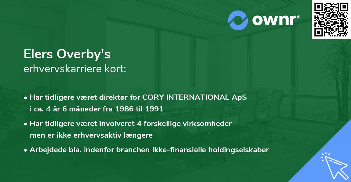 Elers Overby's erhvervskarriere kort