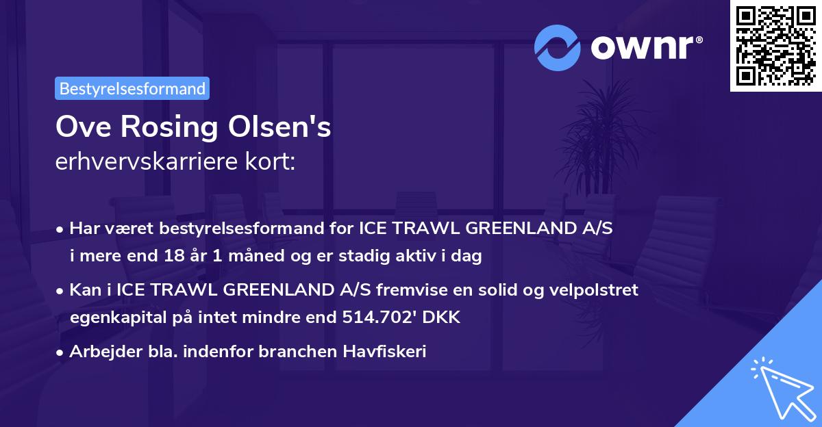 Ove Rosing Olsen's erhvervskarriere kort