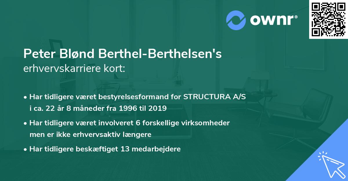 Peter Blønd Berthel-Berthelsen's erhvervskarriere kort